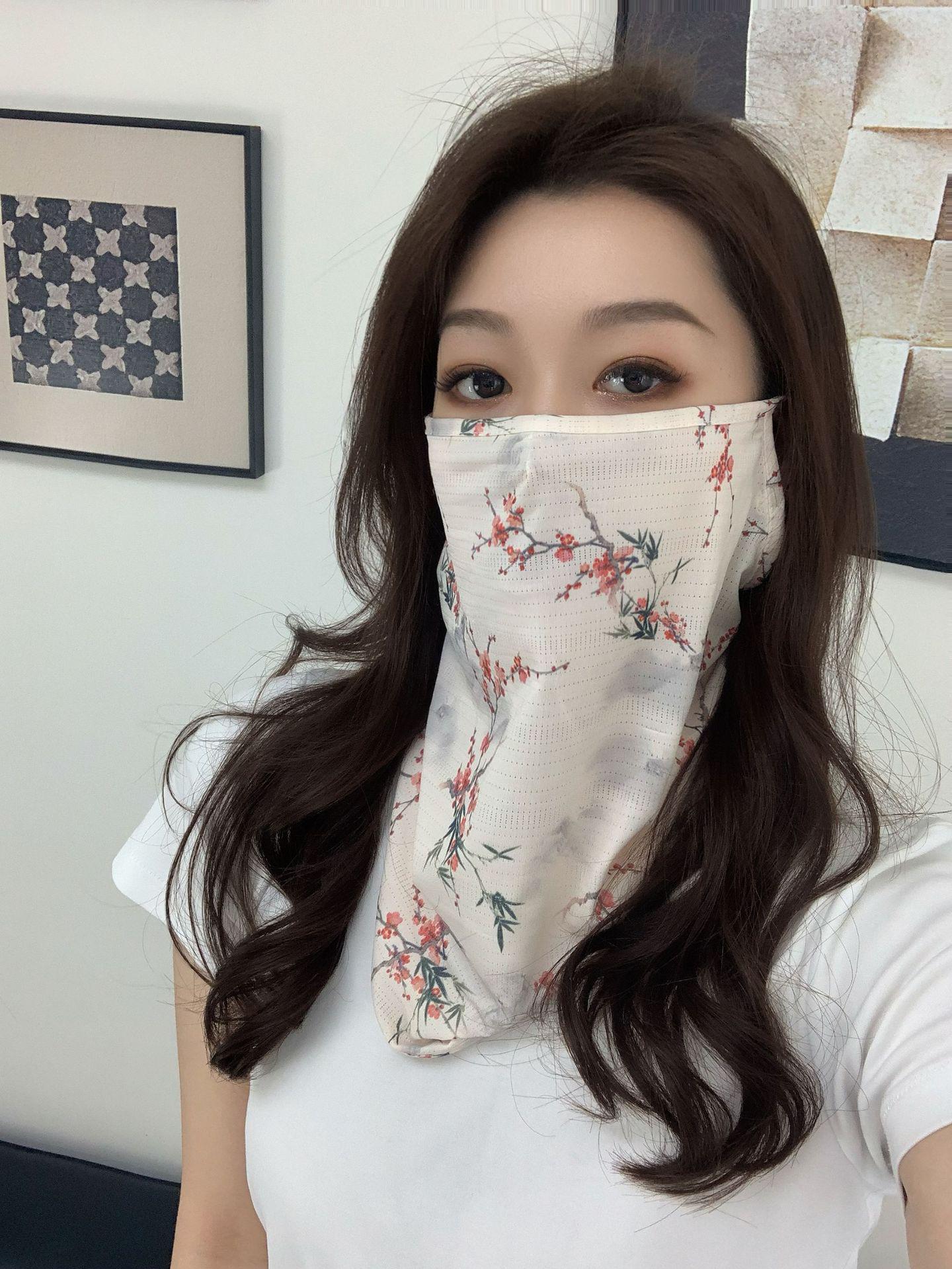 Gradient Sun Protection Cycling Face Mask - Adjustable, Breathable, Thin, Summer Neck Protector with Ear Loops