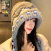 Fair Island Retro Knitted Hat for Women, Warm In Autumn and Winter, Ear Protection, Small Face, Versatile Thickened Wool Hat