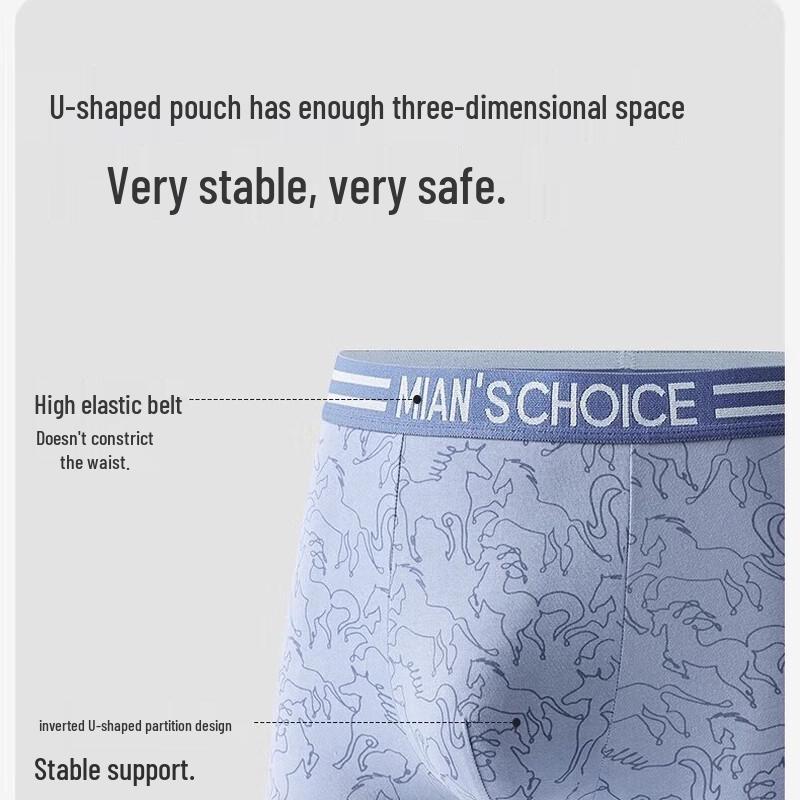 Yalu Men's Pure Cotton Breathable Boxer Briefs