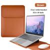 Multipurpose Laptop Sleeve 13/14/15/16 Inch With Bracket Waterproof Laptop Bag Laptop Case Macbook Sleeve Air Pro PU Leather