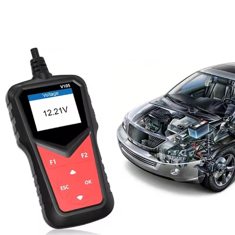 Direct Use OBD2 Vehicle Diagnostic Tool with Display and Control Pad, Handheld Fault Device for Daily Engine Warning Review and Battery Checks