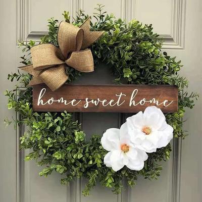 Christmas, Wreath In Front of The Door, Decorations, Eucalyptus, Small Fresh, Signboard Wreath, Decorative Door Hanging
