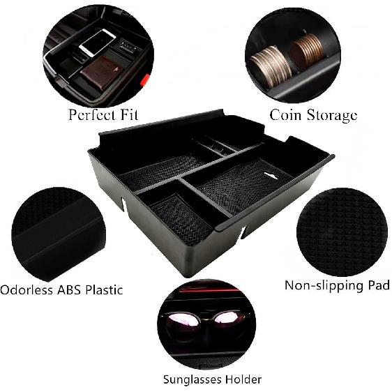 Center Console Organizer Fit For VW Atlas And Cross Sport 2018      Interior Storage Box Accessories (Not Fit For 2024) (Console Organizer)