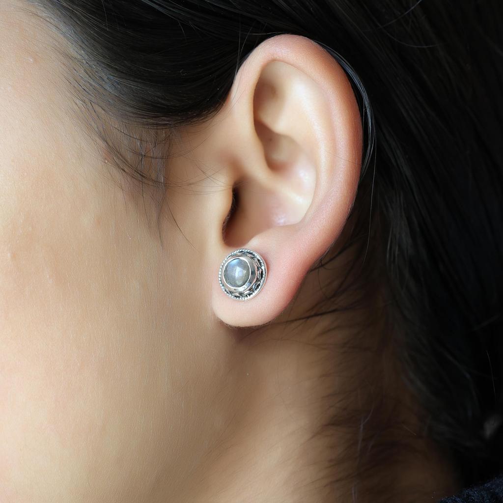 Labradorite Stud Earrings, Women Jewelry, Silver Jewelry, Dainty Earrings, Gift For Her