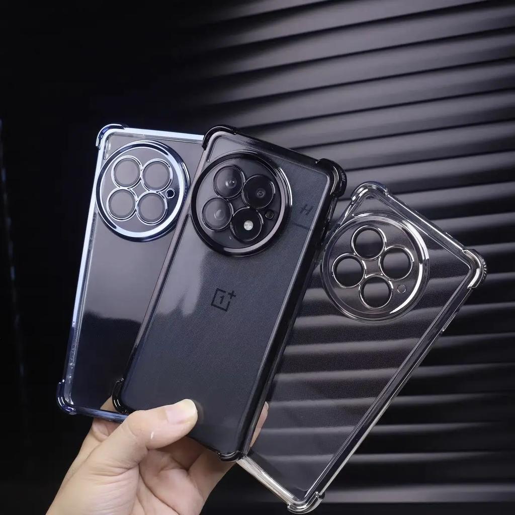 Case For OnePlus 13 13R 12 12R 11 Ace 5 3 Pro Luxury Electroplating Transparent Four Corners Shockproof Back Cover For OnePlus13