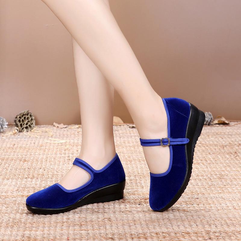 2025 spring casual women's shoes lightweight polyurethane one-word buckle hotel etiquette versatile casual mother shoes dance