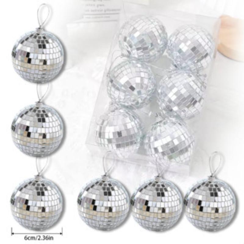 3-24Pcs Mirror Disco Ball Christmas Ball Ornament Set Xmas Tree Hanging Pendant Merry Christmas Decoration for Home New Year Gif