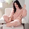 Pajamas Women'S Winter Coral Fleece Women'S Fleece Thickened Warm Autumn And Winter Women'S Flannel Loungewear Set
