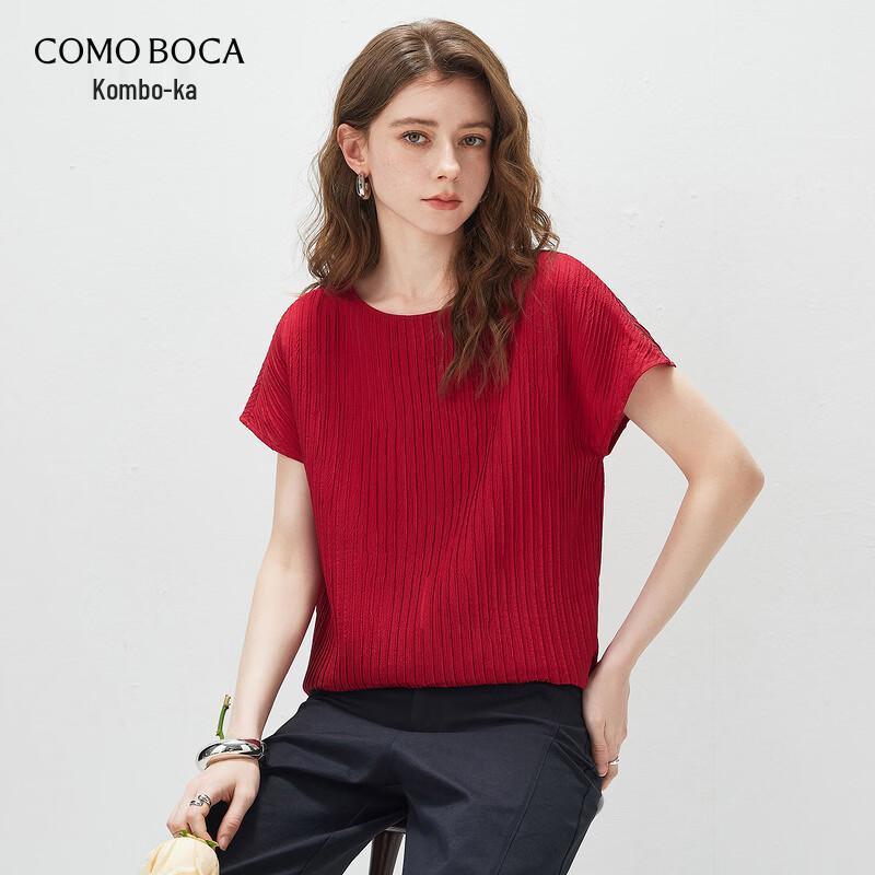 KEMOMBOKO Women s Textured Mulberry Silk T-Shirt 2XL
