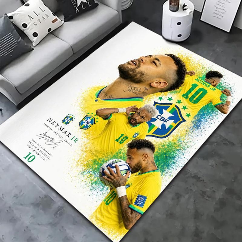 Neymar Jr Carpet Rug for Living Room Bedroom Home Sofa Decoration,Kids play Non-slip Floor Mat