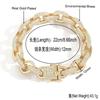 Personalized Hip Hop 14K Gold Plated Jewelry 12mm Bling CZ Iced Out Geometric Oval Shape Link Chain Bracelet for Men