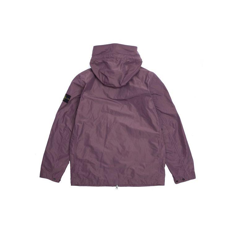 Stone Island Patch Zip Hooded Jacket Men Jackets Purple 741541122-V0011