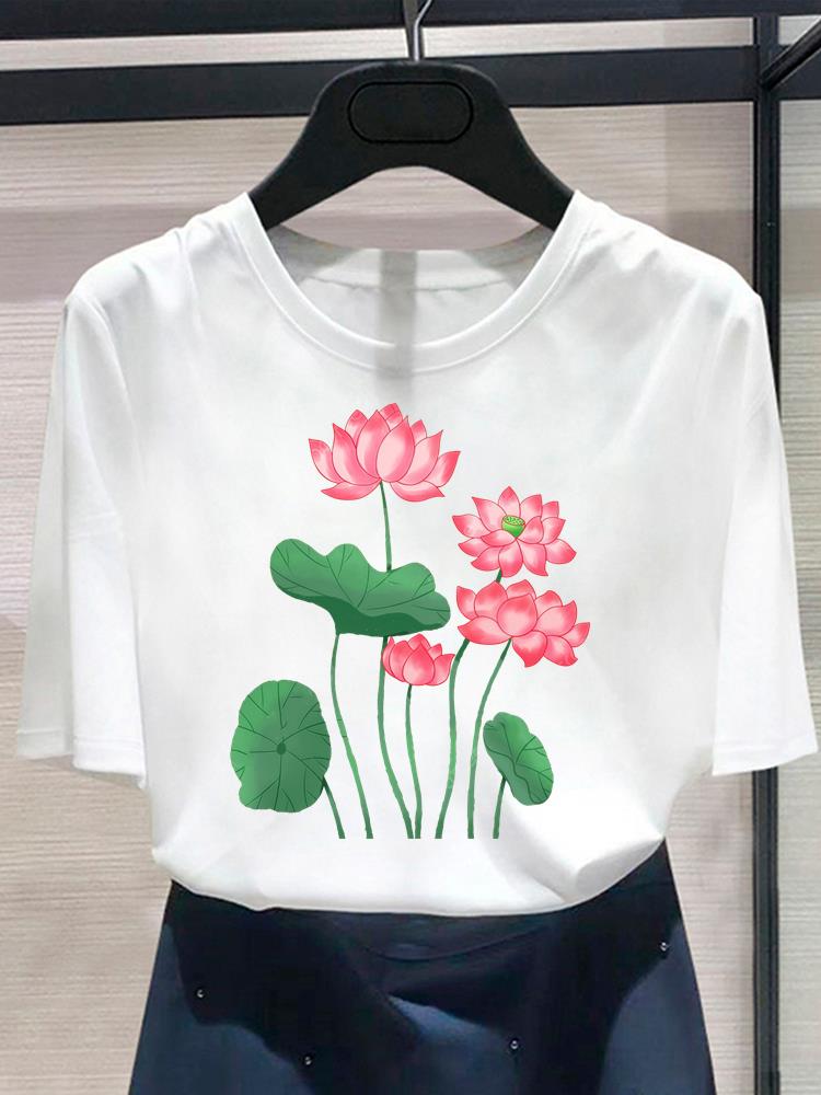 (Asian Size) cute letter 90s T shirt Print Women's Top O-neck Short Sleeve T-shirts Fashion Female Casual Clothing Graphic Tee
