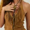 Long Ethnic Style Necklace Boot Pendant PU Leather Necklace Cowboy Cap Pendant Necklace  Gift