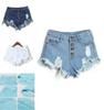 Premium Quality Usa Women High Waisted Washed Ripped Hole Mini Jeans Pants For Stylish Comfort