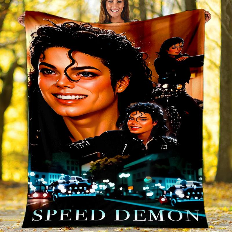 Michael Jackson Theme Printed Blanket - Perfect for Couch, Bed, Travel & Outdoor Use | Machine Washable, Cozy & Durable.