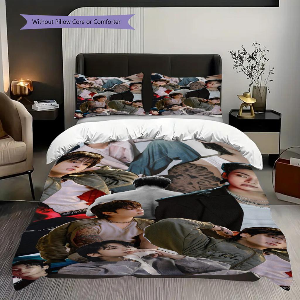 Chill Vibes Casual Style Bedding (1 * Duvet Cover + 2 * Pillowcase, Without Core) 2D Flat Soft and Comfortable Duvet Cover and Pillowcase Bedding Set
