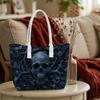 Gothic Skull Rose Shoulder Bag Dark Style Casual Tote for Daily Use