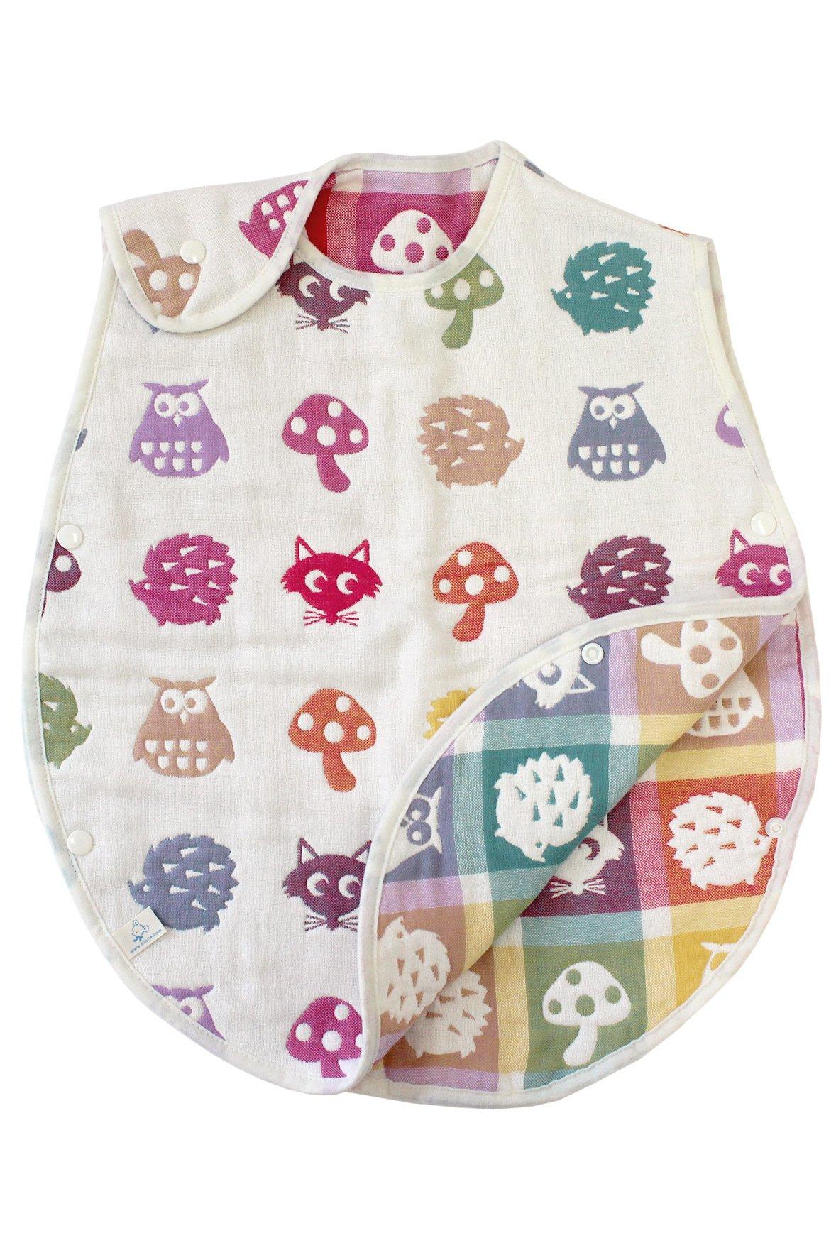 

hiorie Сделано в Японии Марлевый детский спальный мешок с животными Детский подарок для новорожденных до 2 лет (Хиори) 6-слойная конструкция,