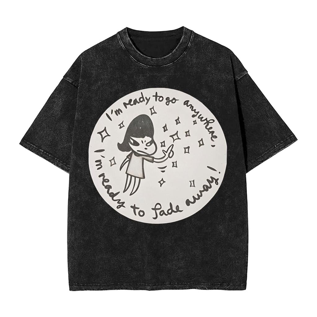 Vintage Washed Tshirt Yoshimoto Naras Cotton T Shirts Trendy Cool Tshirt For Man Summer Y2k Classic Casual Tees
