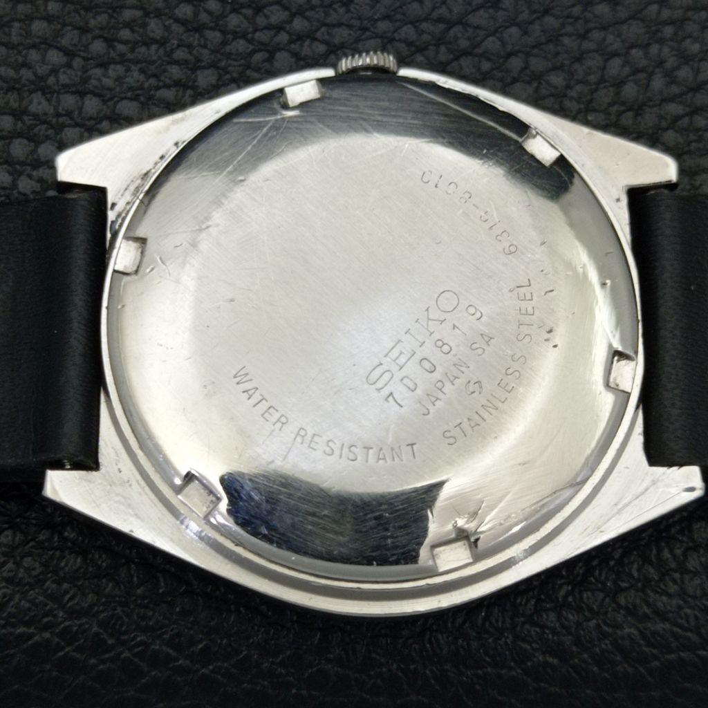 Seiko 5 AUTOMATIC 6309A JAPAN MENS VINTAGE GOLDEN COLOR DIAL WATCH A701458-5 R206b-a701458