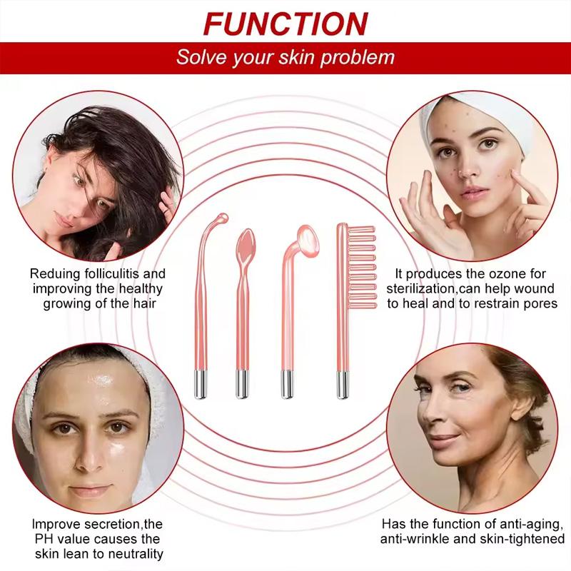 Professional Portable Handheld Skin Therapy Machine Wand High Frequency Acne Treatment Facial Lift Targeted for Face Skin Care