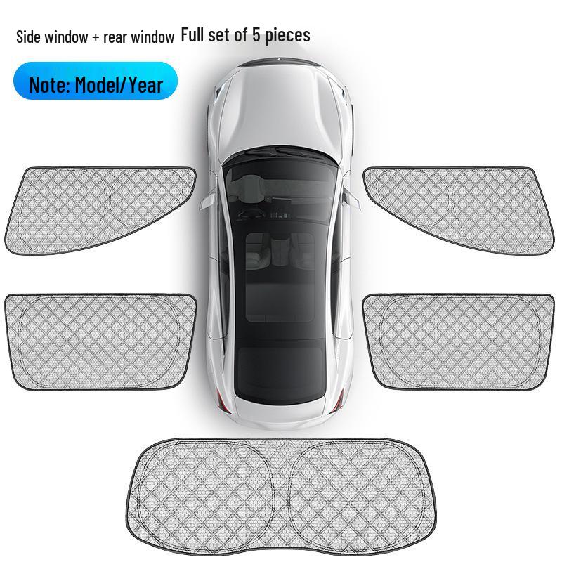 Xiaopeng M03 X9 P7+ Car Sunshade: Thick Heat Insulation, Opaque Privacy Curtain, Side Window Sun Block.