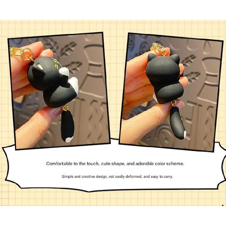Practical Plush Cats Shape Keychain Soft Bag Hanging Pendant Plush Texture Creative Present for Children Adults Souvenir