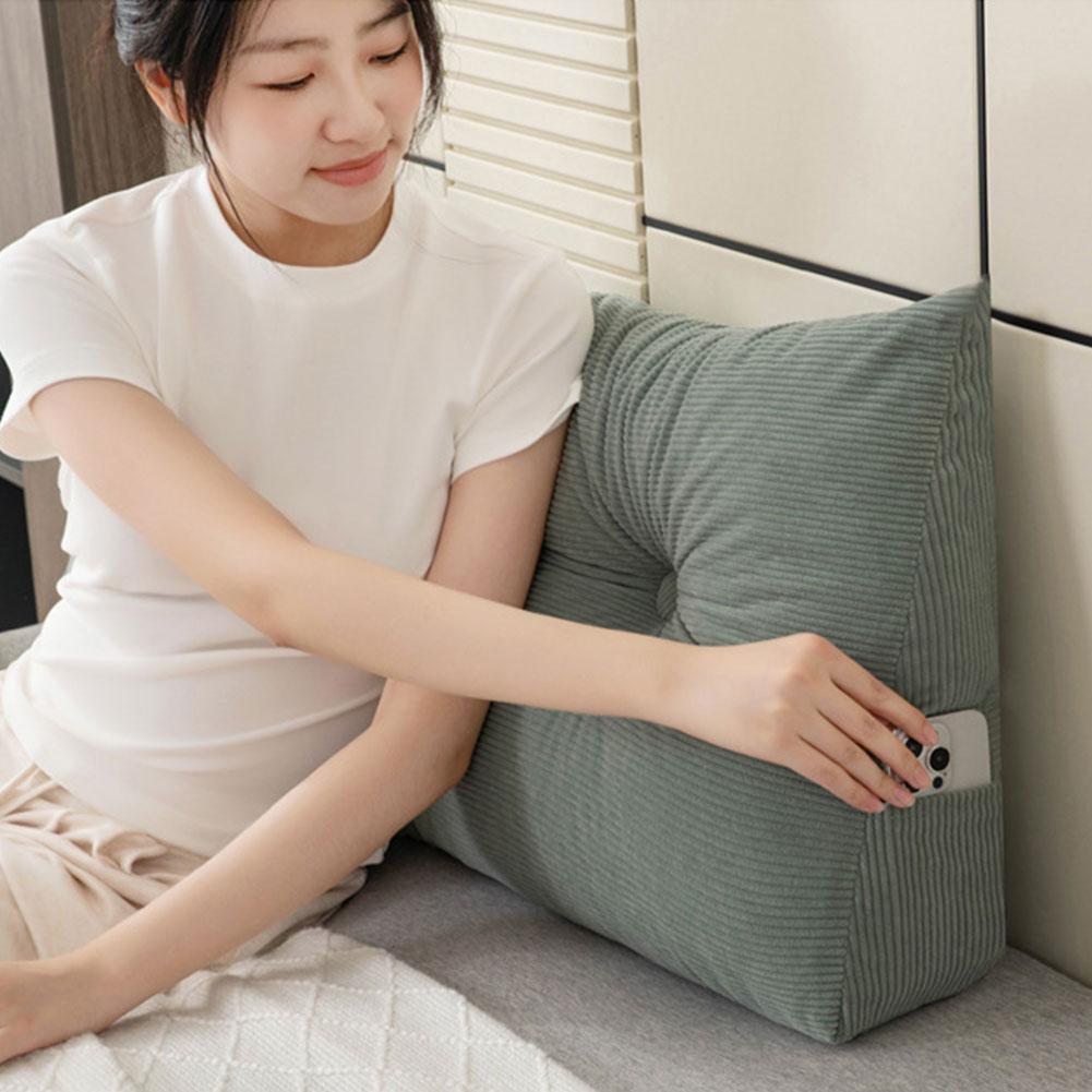 European Headboard Pillow Triangular Wedge Headboard Cushion Thickened Bed Headrest Pillow Removable Reading Backrest