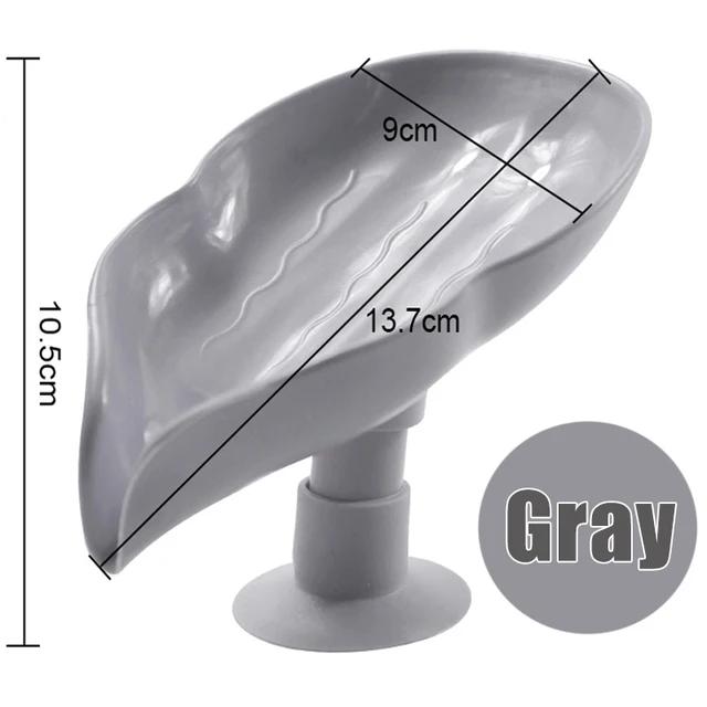 New Leaf Shape Soap Box Drain Soap Holder Bathroom Accessories Suction Cup Soap Dish Tray Soap Dish for Bathroom Soap Container