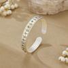 Gold-painted Enamel Flower Vine Heart Sutra Bracelet Opening Adjustment Literary and National Style Fashion Bracelet Solid Accessories