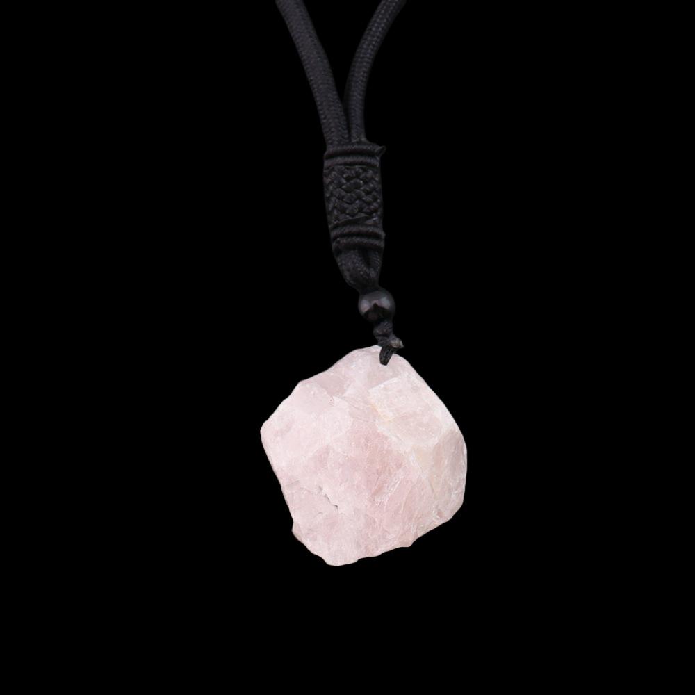 Natural Crystal Irregular Stone Pendant Necklace - Handcrafted Jewelry Sweater Chain