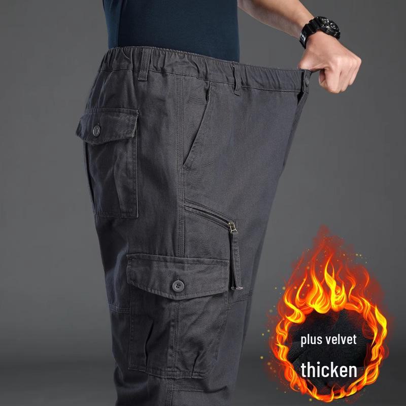 

Мужские прямые повседневные брюки с несколькими карманами для отдыха на осень и зиму 5XL