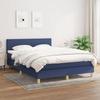 Maison Exclusive - Bed Slat Base with Mattress Blue 140x200 Cm Fabric