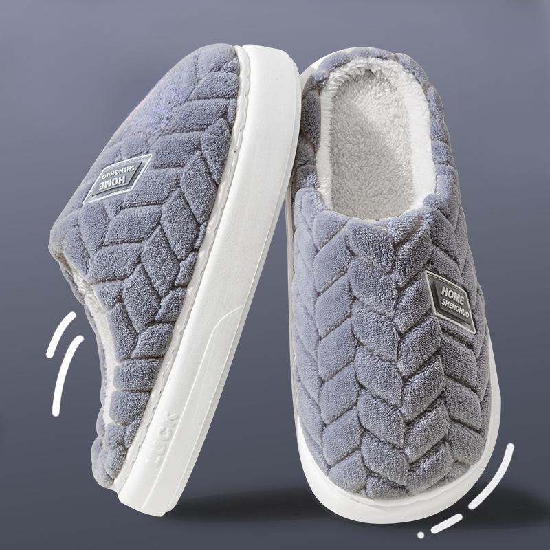 

Новый тип комнатных нескользящих теплых хлопковых ботинок на толстой подошве для ношения на улице Fits 43-44 серый