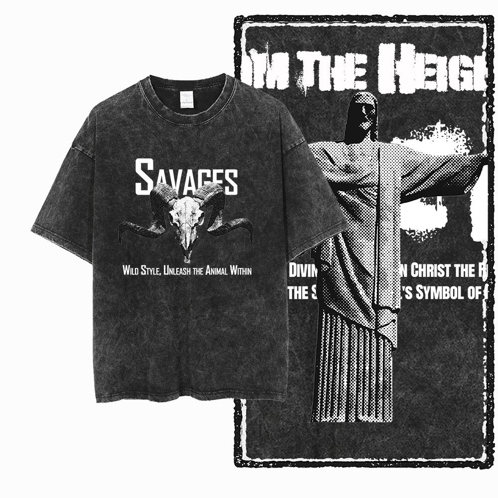 U1 STREE THEME Exclusive Graphic Unisex Cotton Acid Washed T Shirt Cool Vintage Streetwear Men Tshirts Big Size Tee for men