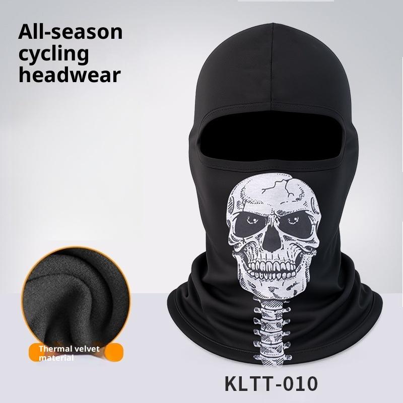 1 Stück Totenkopf-Print Motorrad Winddicht Ski Kopf Halswärmer Fahrradhelm Futter Motorrad Sturmhaube Vollgesichtsmaske