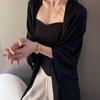 Autumn 2025 Tencel Linen Shawl Cardigan: Women's Loose Knit Cape Sweater