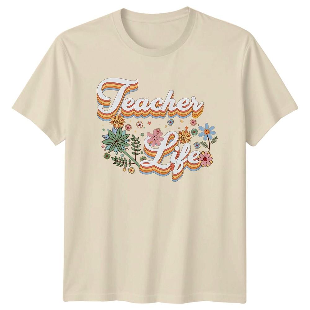 Teacher Life Unisexs TShirt Retro Groovy Teaching Gift For Her