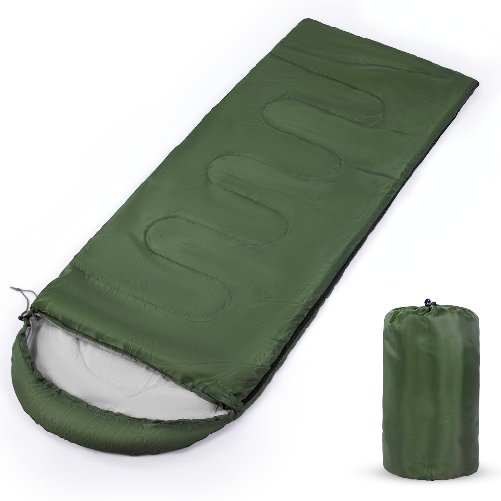 

Sleeping for Outdoor Car and Emergency Easy Suitable for and Includes Storage Bag Envelope-style Bag, Warm, Cold-Resistant, Waterproof, 700g, Compact, темно-зеленого