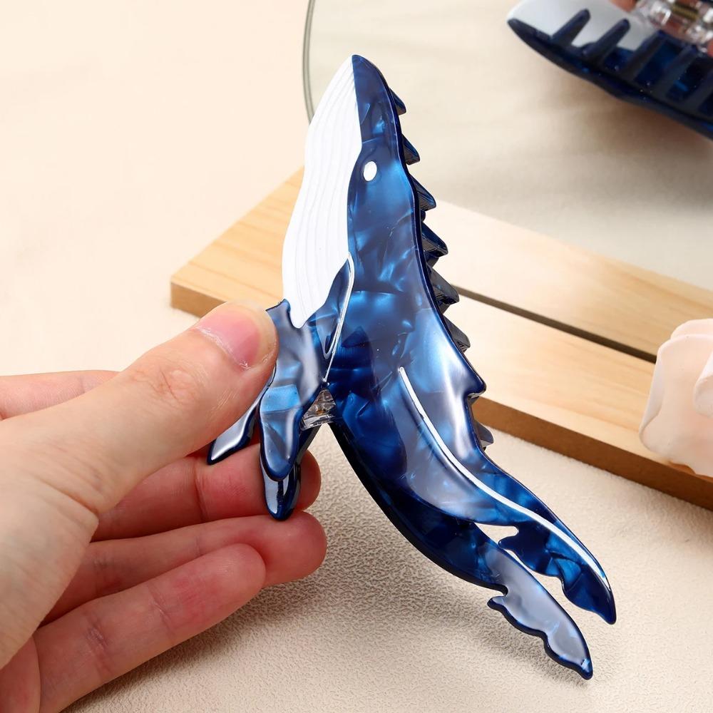 Non Slip Whale Hair Claw Cartoon Whale Shaped Hair Claw Cute Acetate Hair Clips Headwear