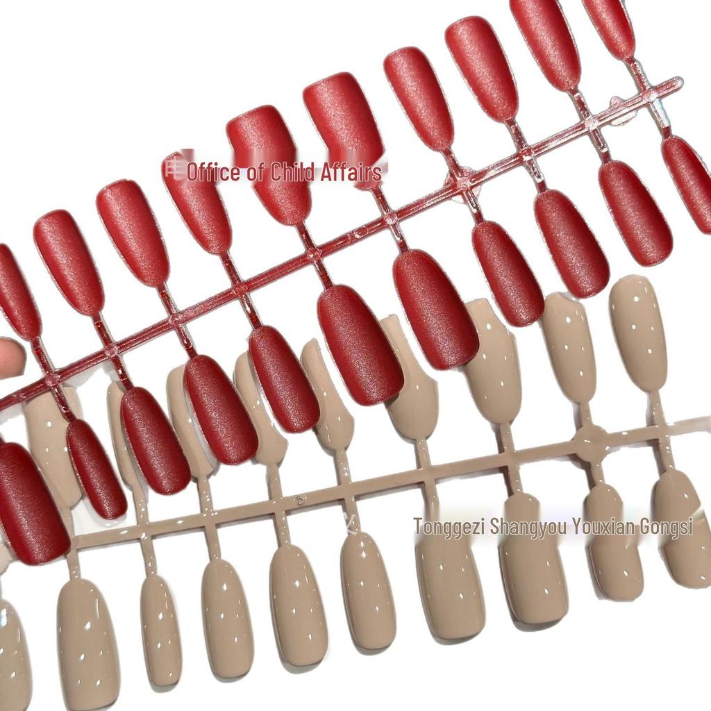 Red High Heel Pre-Made Wearable Nails - 30 Handmade Semi-Finished Skin-Brightening Nail Art Stickers