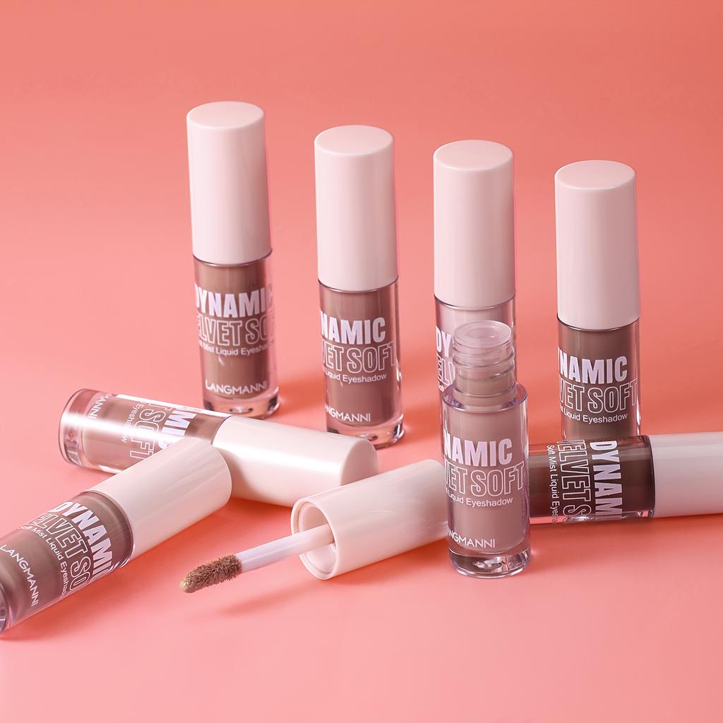 8 pezzi/set Ombretto liquido Soft Mist, Nude Dinamico Velluto Morbido, Scorre Morbidamente+Si Sfuma Facilmente, Sensazione Leggera, Non Appiccicoso, Ombretto a Lunga Durata