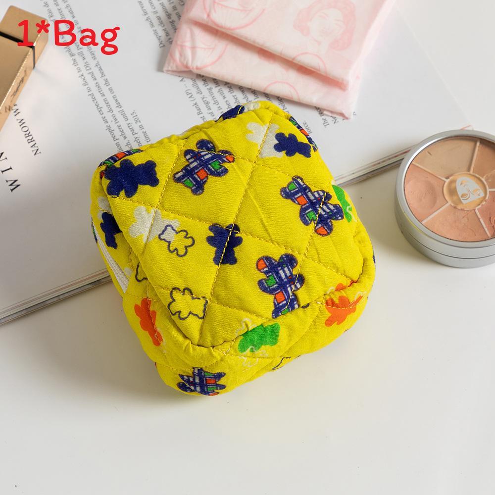 Floral Polyester Breathable Sanitary Pad Storage Bag For Girls Travel And Daily Use