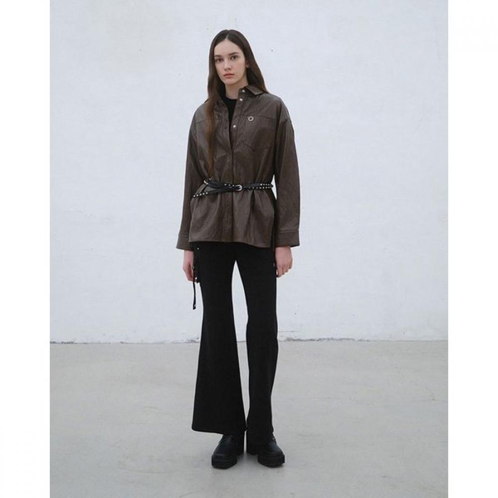 

Egoist Long Fake Leather Pocket Blouse Er4wb160 BR/FF