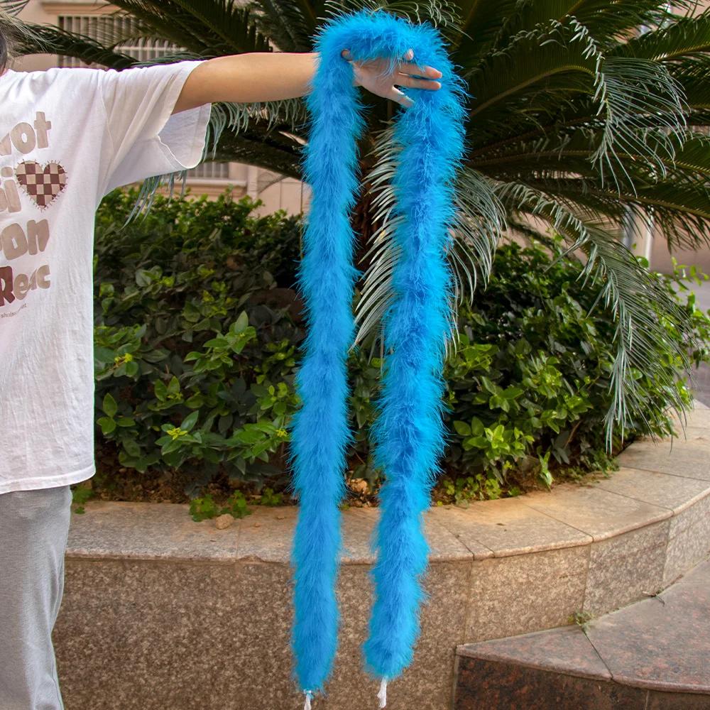 11g-50g Thick Turkey Feathers Boa 2Yards Hairy Fluffy Feather Scarf for Wedding Costumes Party Dresses Sewing Plumas Accessories