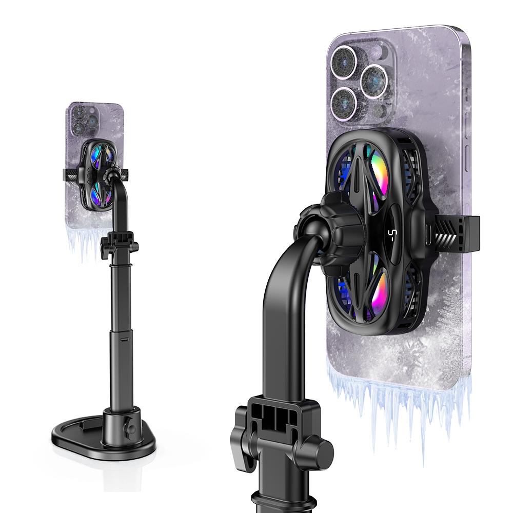 

K12 Phone Cooler for Gaming Dual-Core Semiconductor Mobile Radiator Cooling Fan White
