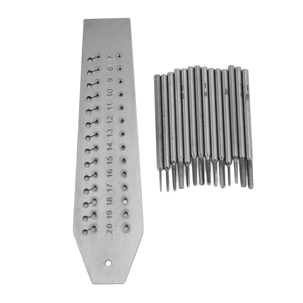 14pcs Tap and Die Set 0.7mm 2mm Jewellers Watchmakers Tap Die for Jewelry Making Watch Repair