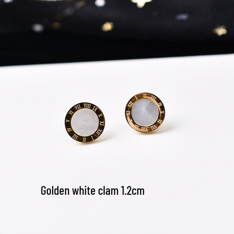 Unisex Roségold & Schwarze Titanstahl Ohrstecker