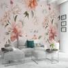 Wallpaper Modern Small Fresh Pink Flowers Mural Cartoon Kids Girl's Bedroom Background Living Room Modern Decor 3d Fresco